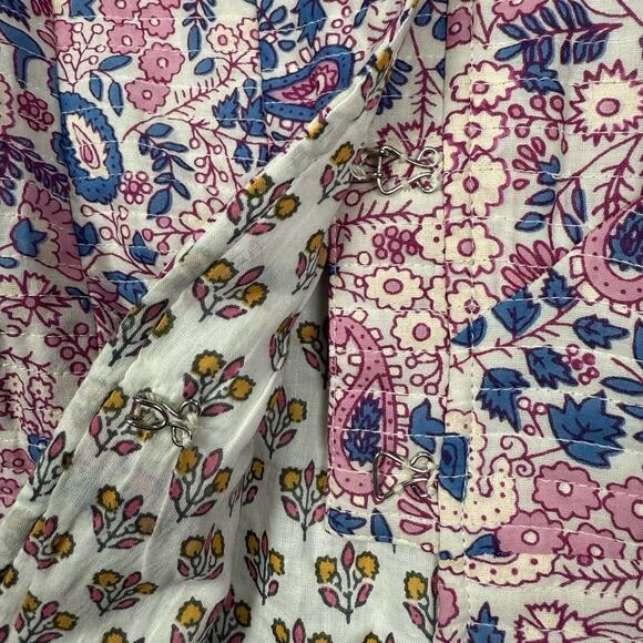 Antik Batik Helene Quilted Jacket Womens Size Small Cotton Pink Floral $335 - Picture 4 of 13